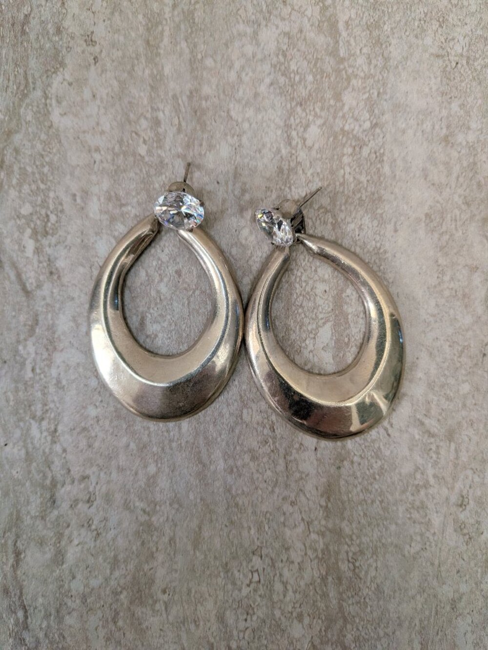 Vintage Taxco Sterling Silver Teardrop Dangle Earrings Nestor TJ-24 Mexico 33g - Picture 1 of 6
